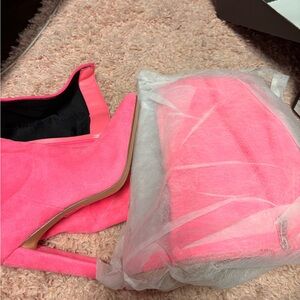 Vibrant Pink Heels Boot